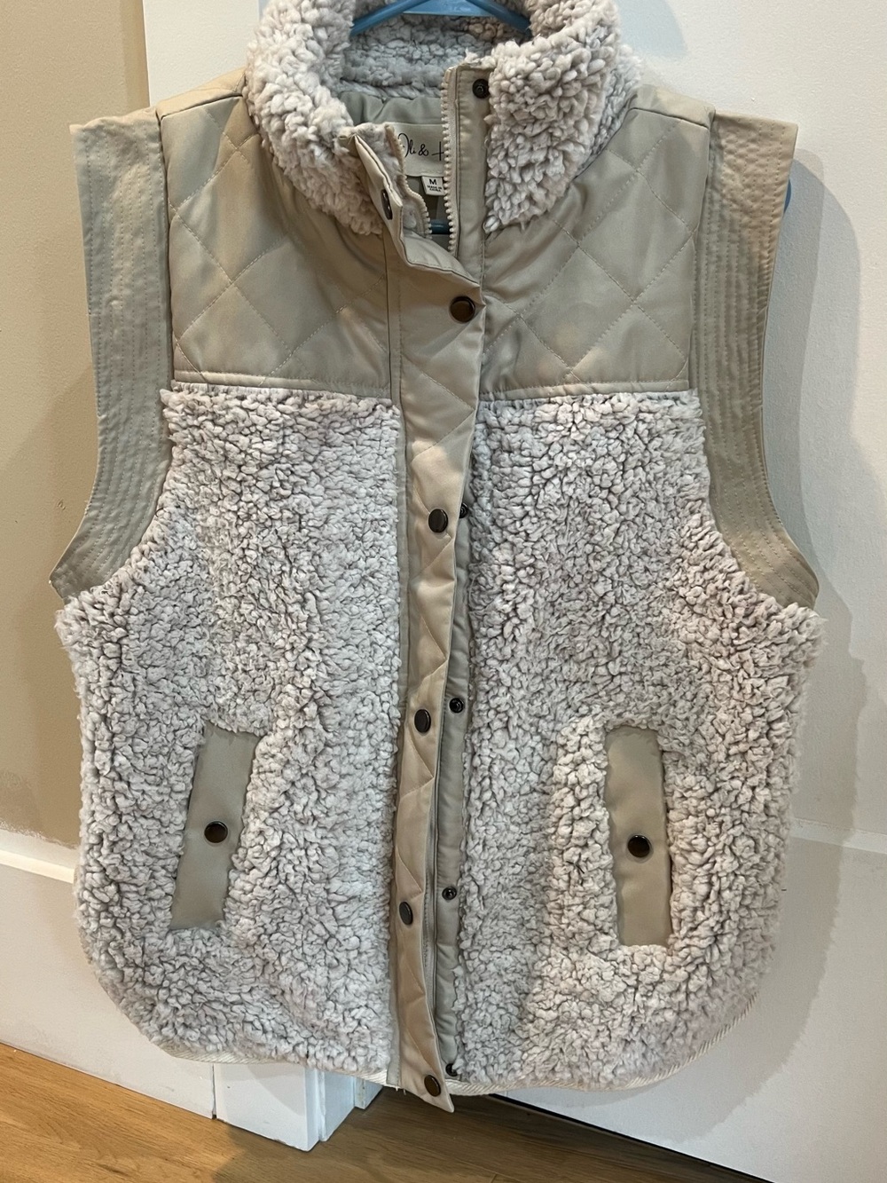 Oli & Hali Cream Sherpa Quilted Kids Vest